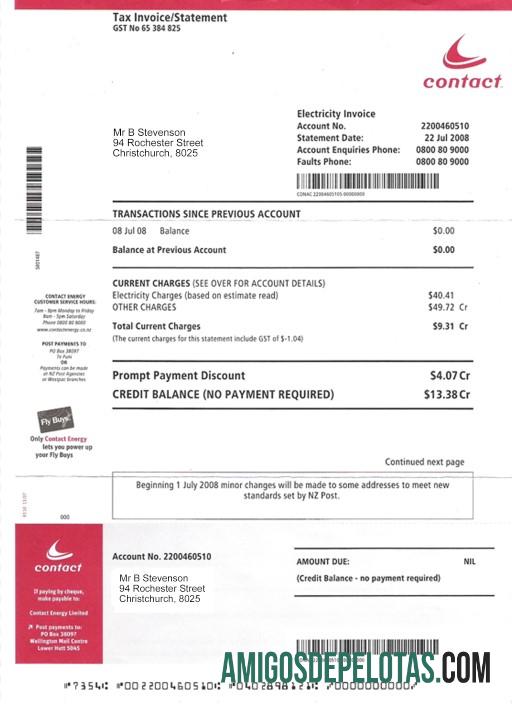 Projeto de lei de serviços públicos de eletricidade da Nova Zelândia PSD amostra